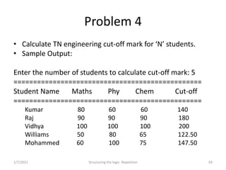 Problem Solving and Programming