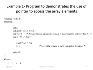 C Programming : Pointers and Arrays, Pointers and Strings | PPTX