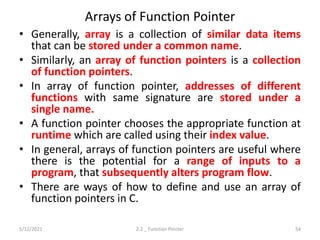 Dynamic Memory Allocation, Pointers and Functions, Pointers and ...