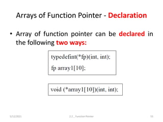 Dynamic Memory Allocation, Pointers and Functions, Pointers and ...