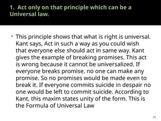 Universal Method Example Kant PPT MMANUEL KANT ETHICS - CATEGORICAL IMPERATIVES | PPTX