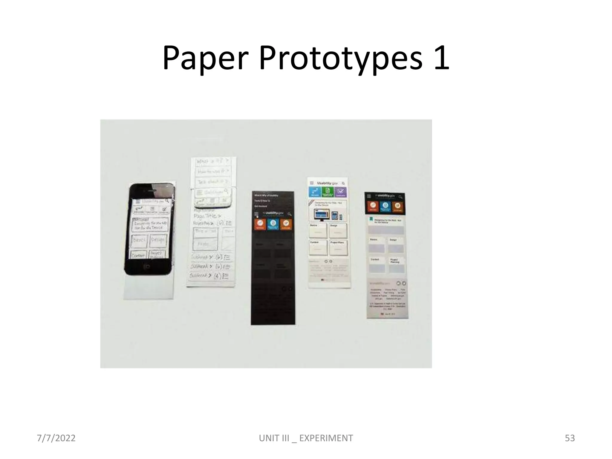 Paper Prototypes 1
7/7/2022 UNIT III _ EXPERIMENT 53
 