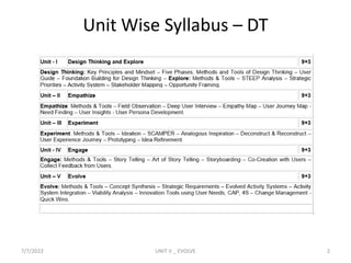 Unit Wise Syllabus – DT
7/7/2022 UNIT V _ EVOLVE 2
 