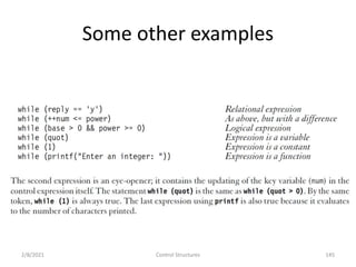 Some other examples
2/8/2021 Control Structures 145
 