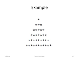 Example
2/8/2021 Control Structures 172
 