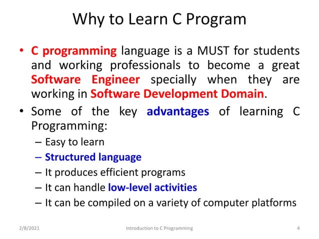 Introduction to C Programming | PPT