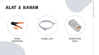 TANG
CRIMPING
ALAT & BAHAN
UTPCrossover|TK2B/16
KABEL LAN KONEKTOR
RJ45
 