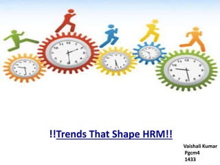 !!Trends That Shape HRM!!
Vaishali Kumar
Pgcm4
1433
 