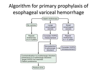 Algorithm for primary prophylaxis of
esophageal variceal hemorrhage
 