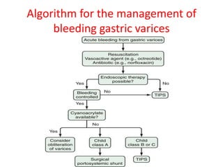 Algorithm for the management of
bleeding gastric varices
 