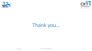 Thank you…
DIT University,Dehradun 22
07/11/2020
 