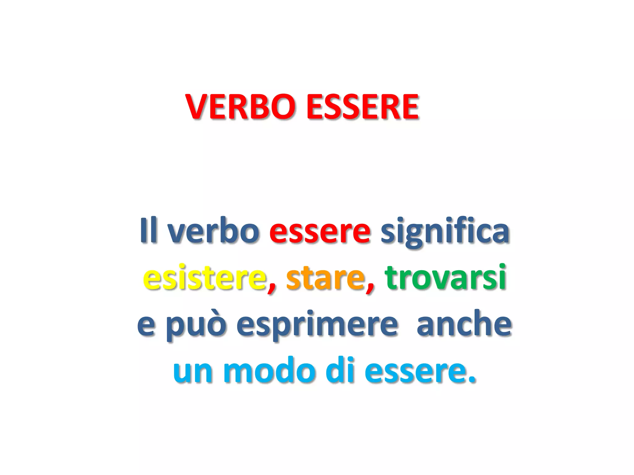 8 Frasi Con Il Verbo Essere VERBO ESSERE