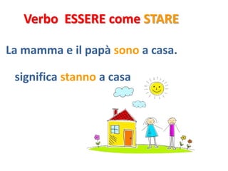Verbo ESSERE come STARE

La mamma e il papà sono a casa.

 significa stanno a casa
 