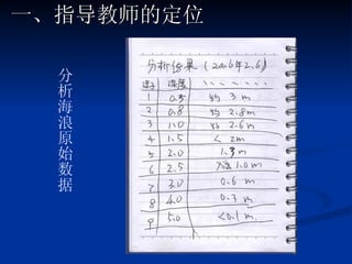 分析海浪原始数据 一、指导教师的定位 