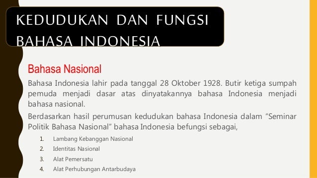Bahasa Indonesia Sebagai Identitas Bangsa