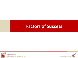 Factors of Success




                 External Document
 