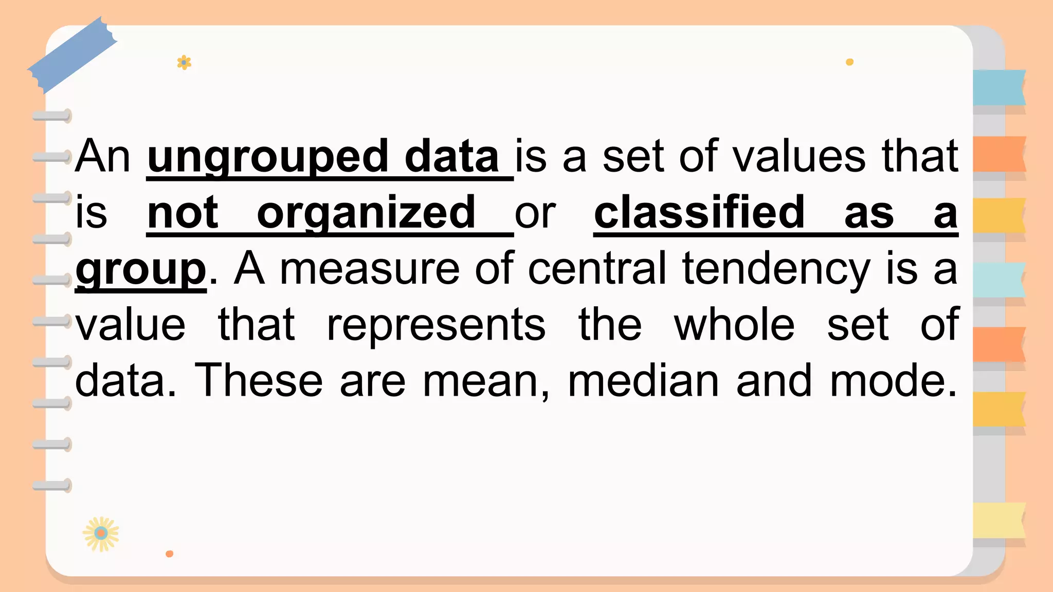 Measures of Central Tendency: Ungrouped and Grouped | PPTX ...