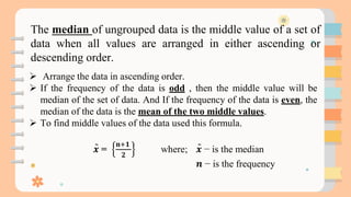 Measures of Central Tendency: Ungrouped and Grouped | PPTX ...