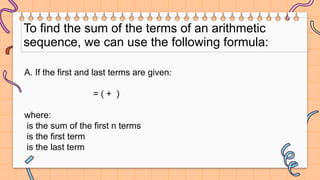 Arithmetic Series -Mathematics- Grade 10 | PPTX