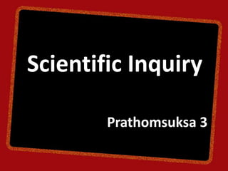 Scientific Inquiry

        Prathomsuksa 3
 
