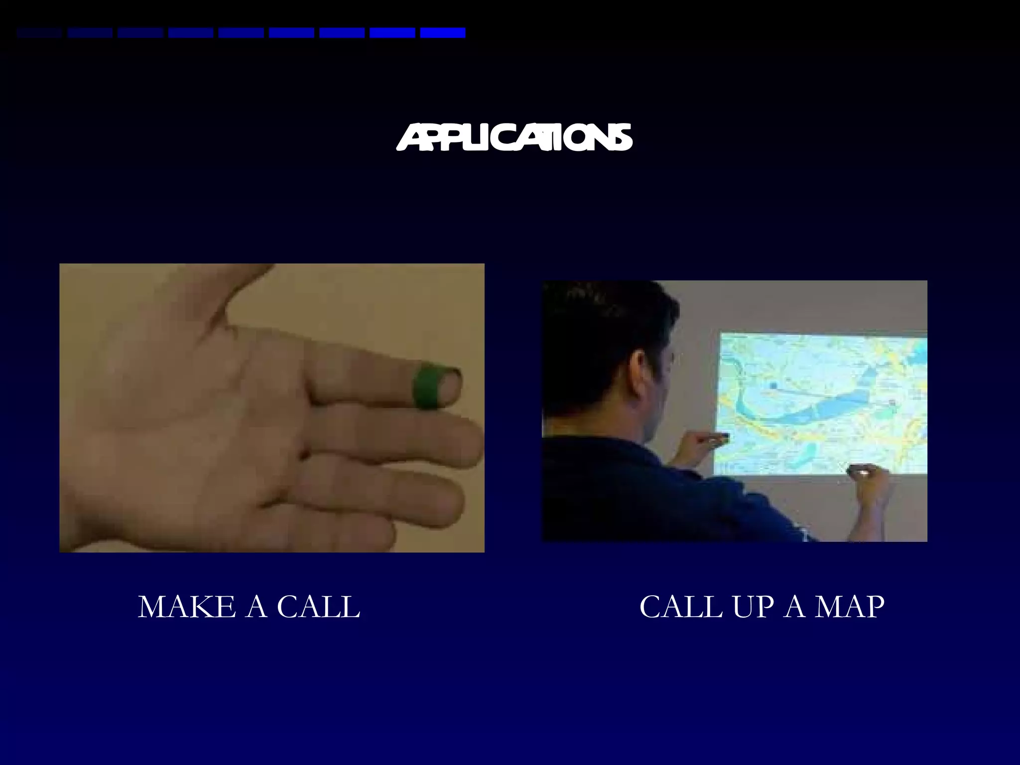 APPLICATIONS MAKE A CALL CALL UP A MAP 