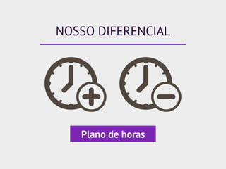 NOSSO DIFERENCIAL
Plano de horas
 