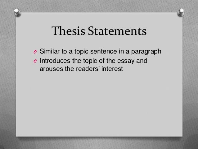 The thesis statement usually appears in the introductory paragraph