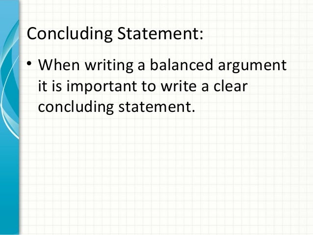 How to write a balanced argument