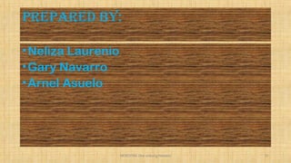 PrePared by:
•Neliza Laurenio
•Gary Navarro
•Arnel Asuelo
HEROI'NA (the unsung heroes) 31
 