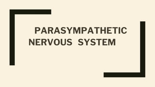 PARASYMPATHETIC
NERVOUS SYSTEM
 