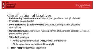 Drugs for constipation.Define constipation and their classification | PPTX