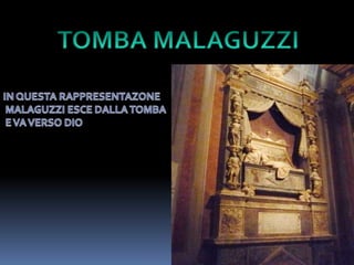 TOMBA MALAGUZZIIN QUESTA RAPPRESENTAZONE MALAGUZZI ESCE DALLA TOMBA E VA VERSO DIO