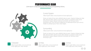 STANDARD
Mauris quam dolor, cursus at porta et,
luctus eget purus. Nunc tempor.
SYSTEM
Mauris quam dolor, cursus at porta et,
luctus eget purus. Nunc tempor.
SETTING
Mauris quam dolor, cursus at porta et,
luctus eget purus. Nunc tempor.
Control System
Mauris quam dolor, cursus at porta et, luctus eget purus.
Donec at massa id risus varius eleifend vitae at quam. Vivamus tristique est vitae
felis vehicula mollis. Vivamus quam dolor, tempor ac gravida sit amet, porta
fermentum magna. Aliquam euismod commodo nisl, vel luctus lorem
fermentum quis. Duis quis purus adipiscing mi scelerisque dictum quis vel eros.
Nullam eu tempor purus. Nunc a leo magna.
Surrounding
Mauris quam dolor, cursus at porta et, luctus eget purus.
Donec at massa id risus varius eleifend vitae at quam. Vivamus tristique est vitae
felis vehicula mollis. Vivamus quam dolor, tempor ac gravida sit amet, porta
fermentum magna. Aliquam euismod commodo nisl, vel luctus lorem
fermentum quis.
PERFORMANCE GEAR
Lorem Ipsum is simply dummy text of the printing and typesetting industry.
 