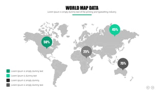 50%
25%
45%
75%
WORLD MAP DATA
Lorem Ipsum is simply dummy text of the printing and typesetting industry.
Lorem Ipsum is simply dummy text
Lorem Ipsum is dummy text
Lorem Ipsum is simply dummy
Lorem Ipsum is simply dummy text
 