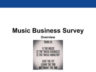 Music Business Survey
Overview
 