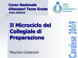 Corso Nazionale Allenatori Terzo GradoSesta Edizione Il Microciclo del Collegiale di Preparazione Maurizio Cavazzoni 