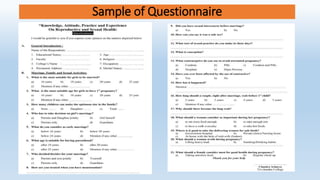 Sample of Questionnaire
 