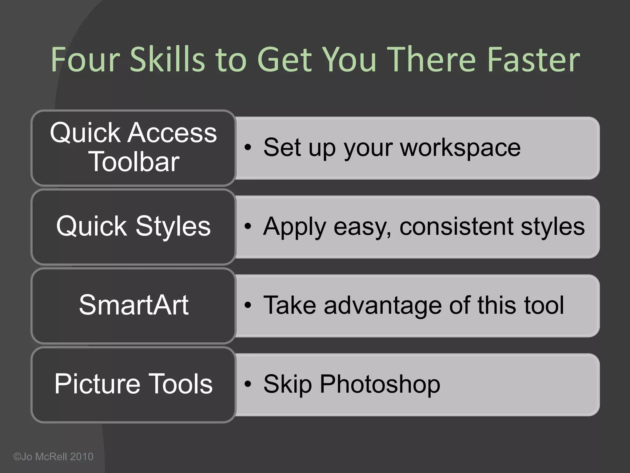 Four Skills to Get You There Faster