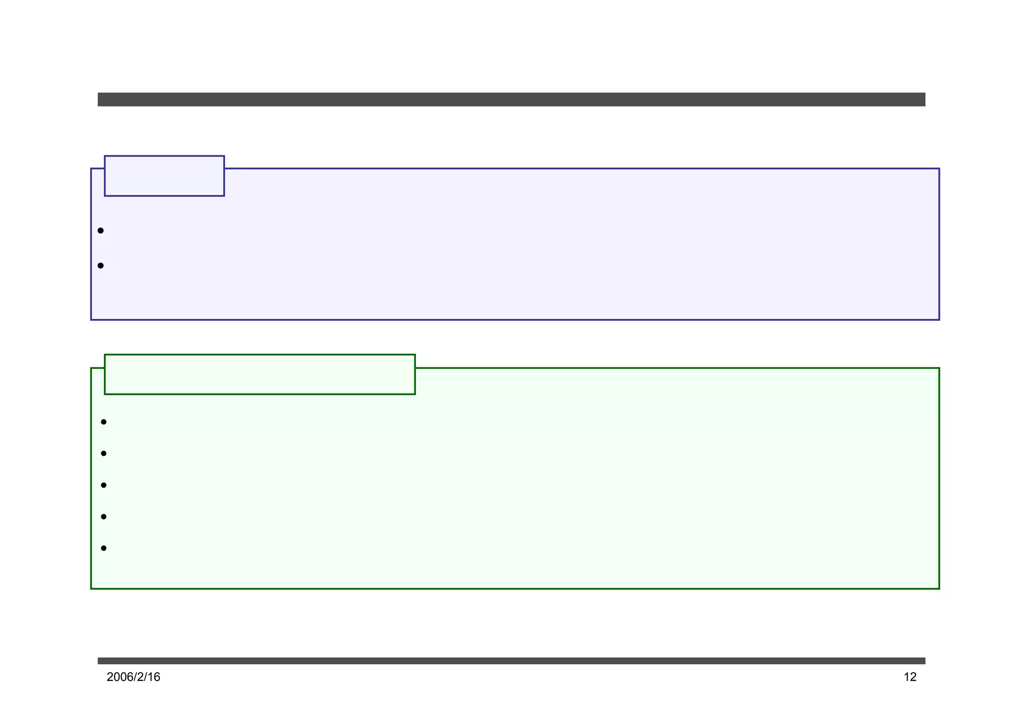 まとめと今後の課題


        まとめ

•      一般ユーザでも簡単に低コストで導入可能なお薦めシステムの基盤を構築した
•      実際にシステムをテスト運用し、システムの実用性を検証することができた



       ユーザからの意見や要望
•       あるレビューが他の人の推薦にどの程度影響を与えてるかを可視化する方法はあるか
•       レビュアの人気ランキングを表示することで評価するインセンティブに繋がる
•       興味の無い映画が推薦された場合にシステムに知らせる方法があると良い
•       コンテンツの新規登録では、映画のタイトルから他の属性は自動入力できないか
•       監督、俳優、ジャンルの繋がりを考慮した推薦は可能であるか




    2006/2/16           卒業論文発表会              12
 