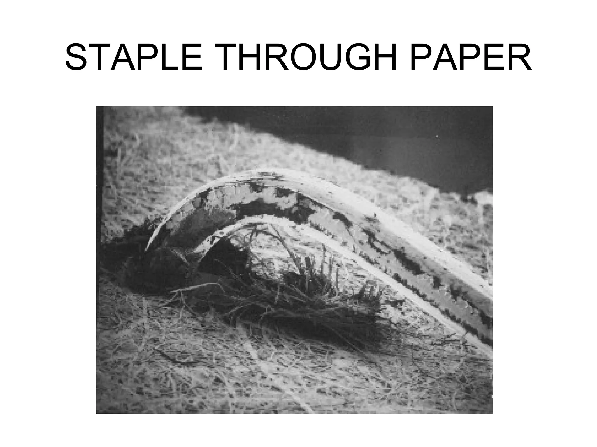 STAPLE THROUGH PAPER
 