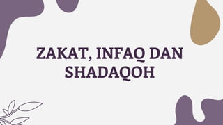 ZAKAT, INFAQ DAN
SHADAQOH
 