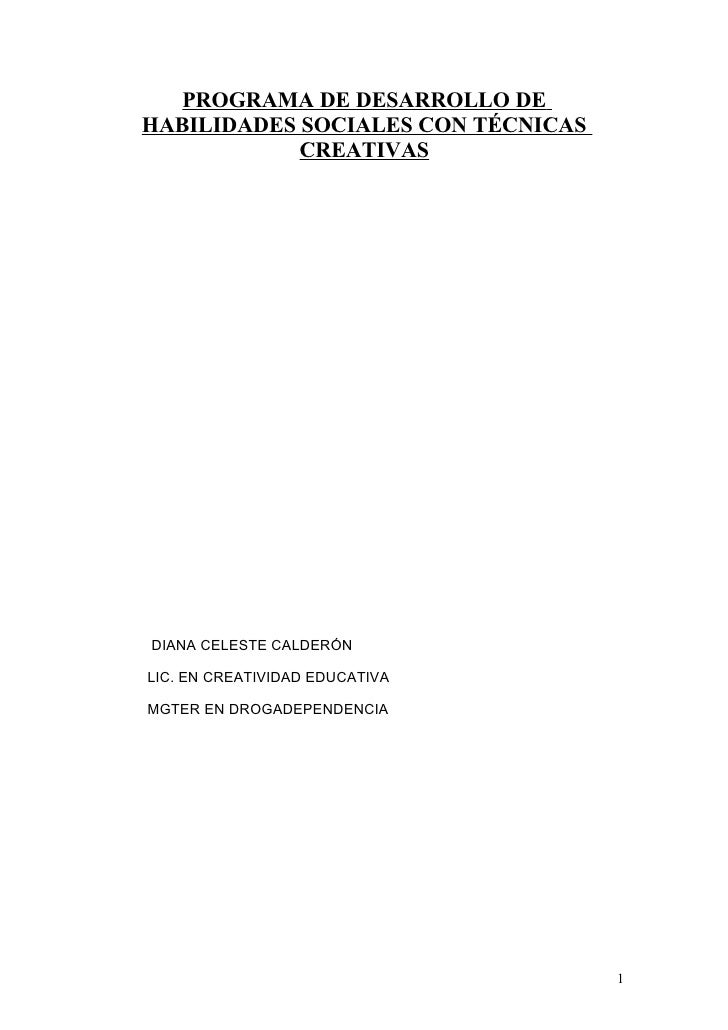 Programa De Desarrollo De Habilidades Sociales Con Técnicas - 
