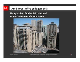 2.4      Améliorer l’offre en logements
       Un quartier résidentiel composé
       majoritairement de locataires




      mardi 29 mars 2011   │ Programme particulier d’urbanisme  ‐ Quartier des grands jardins     │41
 
