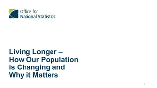 Living Longer –
How Our Population
is Changing and
Why it Matters
1
 