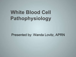 White Blood Cell
Pathophysiology
Presented by: Wanda Lovitz, APRN
 