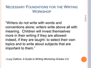 They Write Writer's Workshop | PPTX