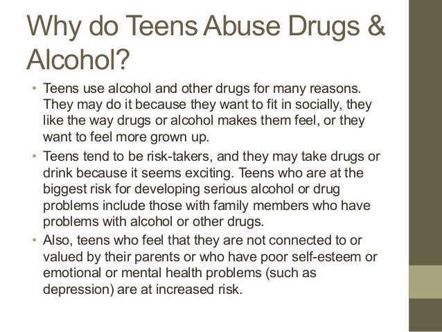 why do teens do drugs