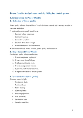 Comprehensive Power Quality Analysis and Case Study in Ethiopian ...
