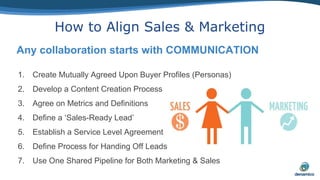 Any collaboration starts with COMMUNICATION
1. Create Mutually Agreed Upon Buyer Profiles (Personas)
2. Develop a Content ...