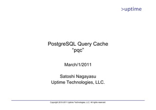 Postgresql Query Cache - 